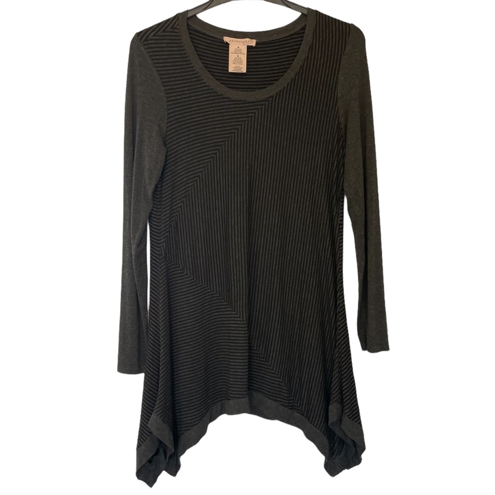 Philosophy Scoop Neck Long Sleeve Asymmetrical Shirt